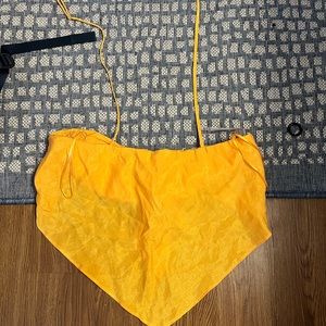 Yellow/orange ish super cute bandana tie top from Zara.